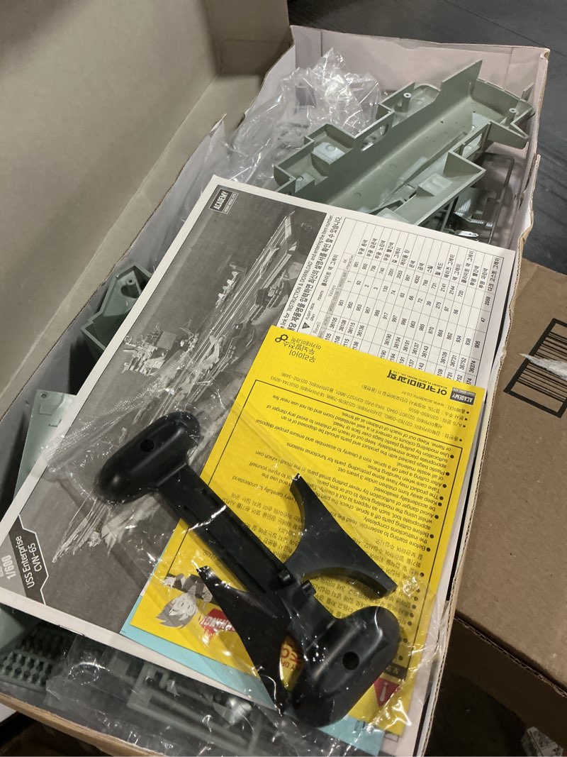 Condition photo showing As Is for Academy USS Enterprise CVN-65 Aircraft Carrier Plastic Model Kits 1/600 Scale