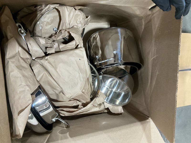 Condition photo showing As Is for Cuisinart 17-Piece Cookware Set, Chef's Classic Steel Collection 77-17N