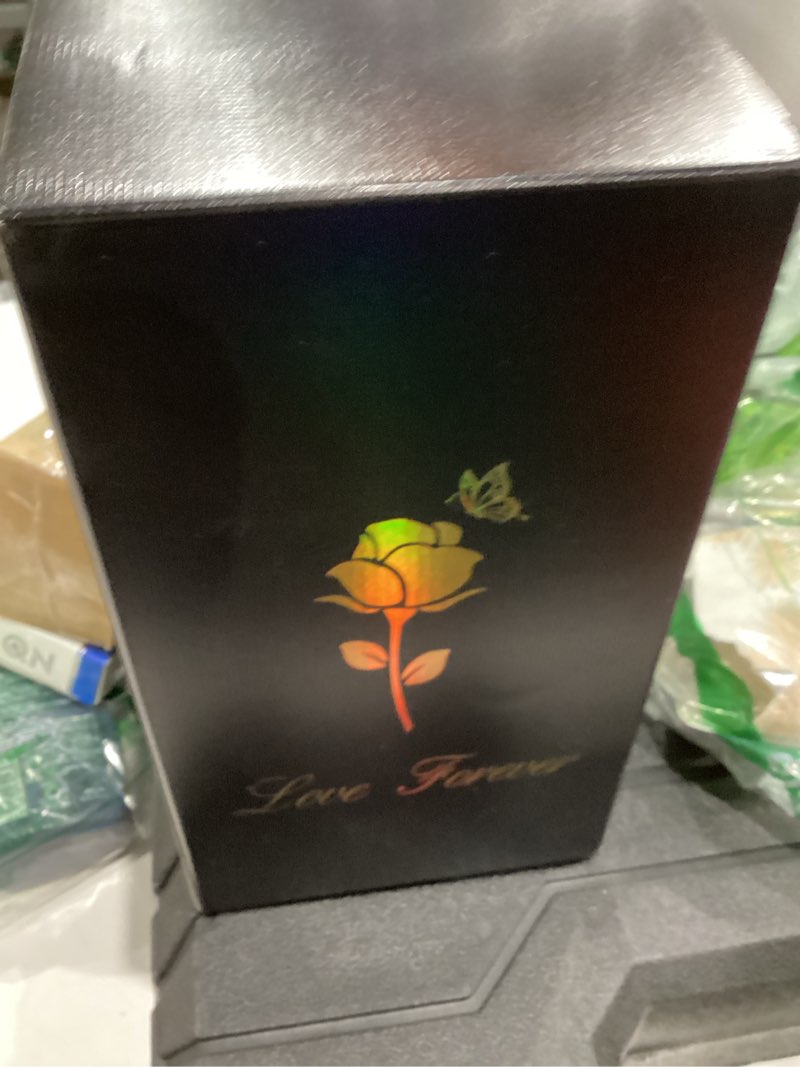 Condition photo showing New/Like New for valentines day rose gifts for her women birthday gift galaxy glass rose forever eternal crystal flowers roses in glass dome with butterfly valentine gifts for women daughter mom wife girlfriend purple a purple