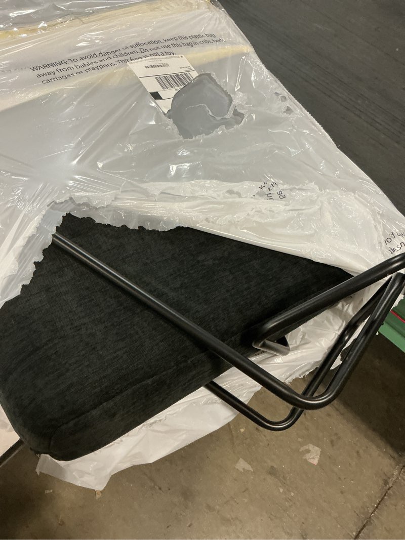 Condition photo showing As Is for similar lue bona 27\" h counter height bar stool, modern barrel counter stools with backrest and arms, black metal frames,faux leather upholstered accent barstools for kitchen island,black black 1