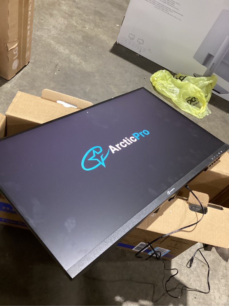 Condition photo showing As Is for ArcticPro 24inch Computer Monitor, FHD 1080p, 144Hz Office and Gaming Monitor, IPS, Adaptive Sync, 110% sRGB, 1ms, 3-Sided Frameless, Ultra Slim, VESA Mountable, Anti-Blue Light Design, HDMI, DP 24 inch 24" 144Hz FHD IPS