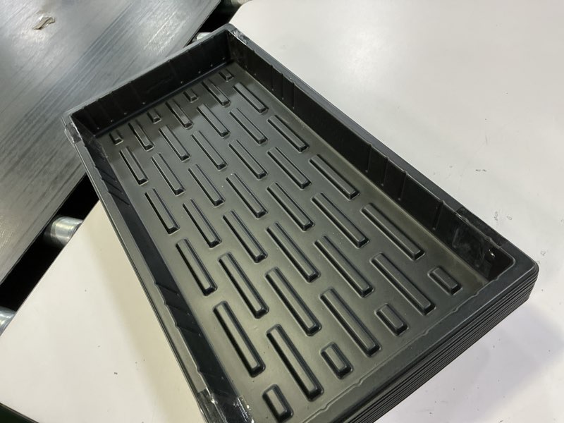 Condition photo showing Good Condition for sunpack 10" x 20" extra strength plastic seed starting tray, black, 2.5" (pack of 10) - no drainage holes, ideal for greenhouses or indoor gardening - made of bpa-free plastic
