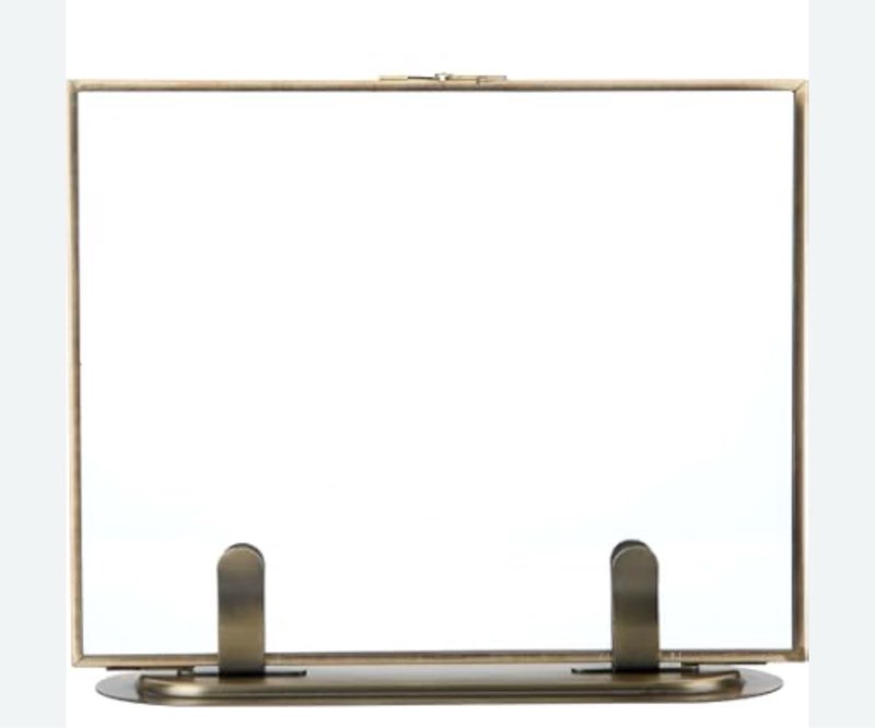   Brass Floating Frame Vintage Gold Tabletop Frames for Picture 10”x8”Double Glass Pressed Flower Frame Decor for Wedding Home Office 10”x8”