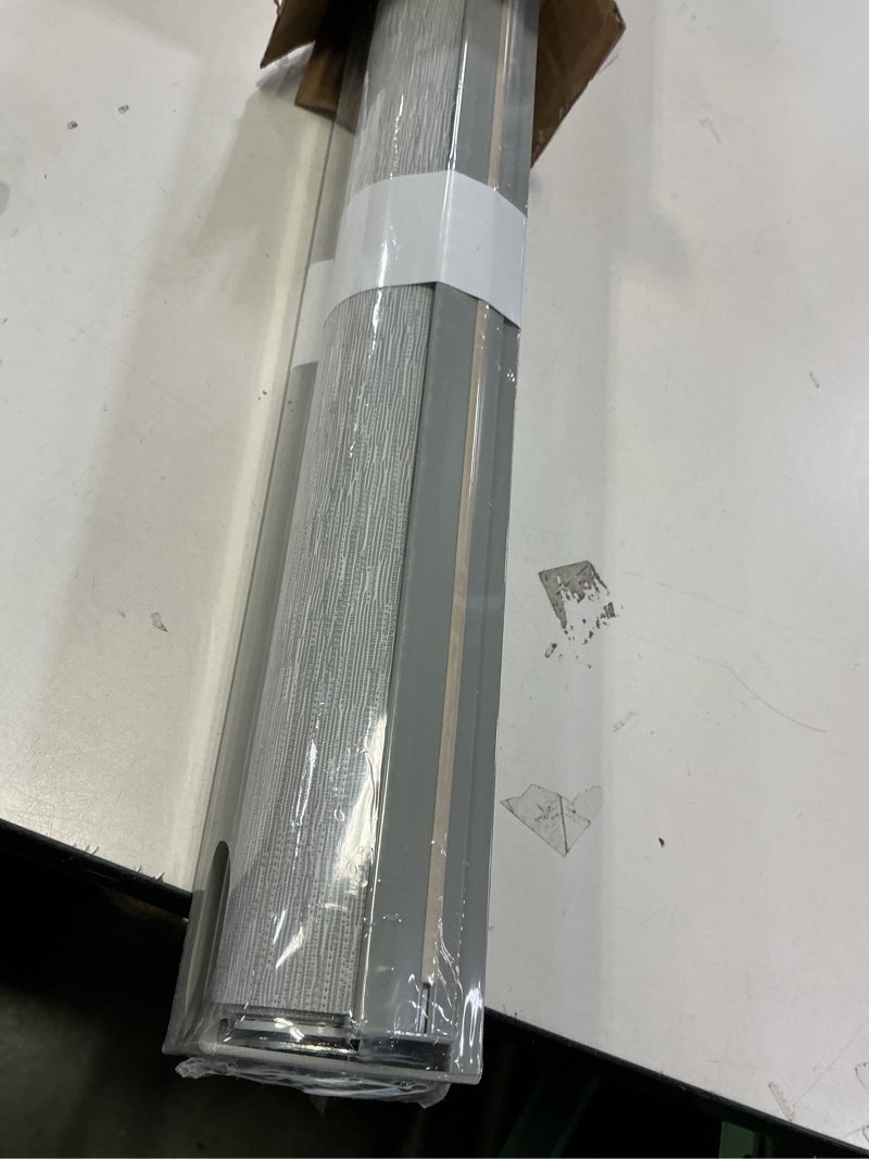 Condition photo showing Good Condition for 23" W x 72" H Cordless Light Filtering Roller Shade for Windows, Free Stop Windows Shades, Thermal Insulated Linen-Style Blinds for Home and Office, Modern Window Blind Color-Matched (Grey) 23"W x 72"H Grey