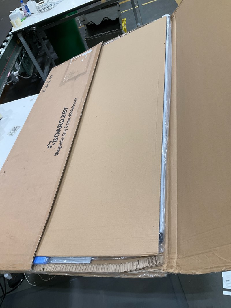 Condition photo showing Good Condition for magnetic dry erase whiteboard - 46 x 33 inch white board - 4 x 3 large wall-mounted board with silver aluminum frame, 1 magnetic eraser, 2 pens, detachable marker tray, 6 magnets silver frame 46"x33"