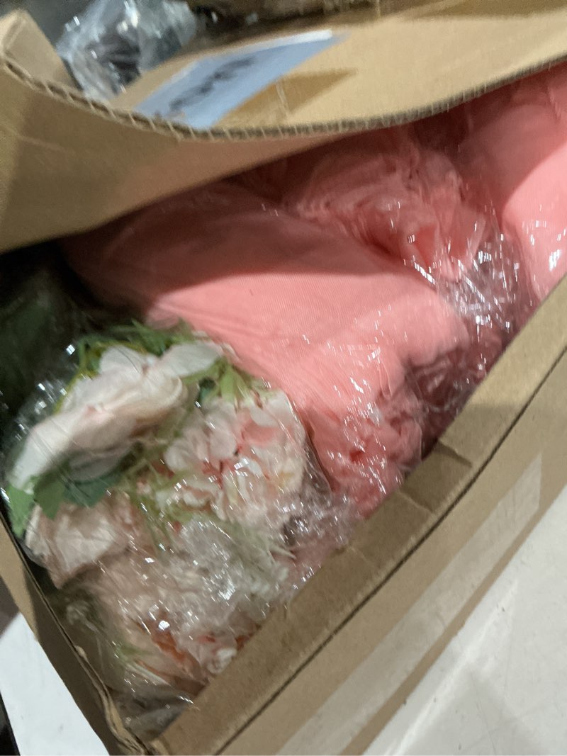 Condition photo showing Good Condition for moukeren 12 packs wedding chair sashes aisle decoration church pew decorations for wedding tulle tutu chair covers with artificial flowers ribbon for ceremony bridal party baby shower banquet(pink)