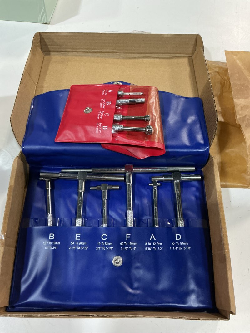Condition photo showing Good Condition for qwork stainless steel telescoping bore gauge set - 1/8" to 1/2" range and t bore hole gauge telescopic gauge 6 pcs 5/16" to 6"
