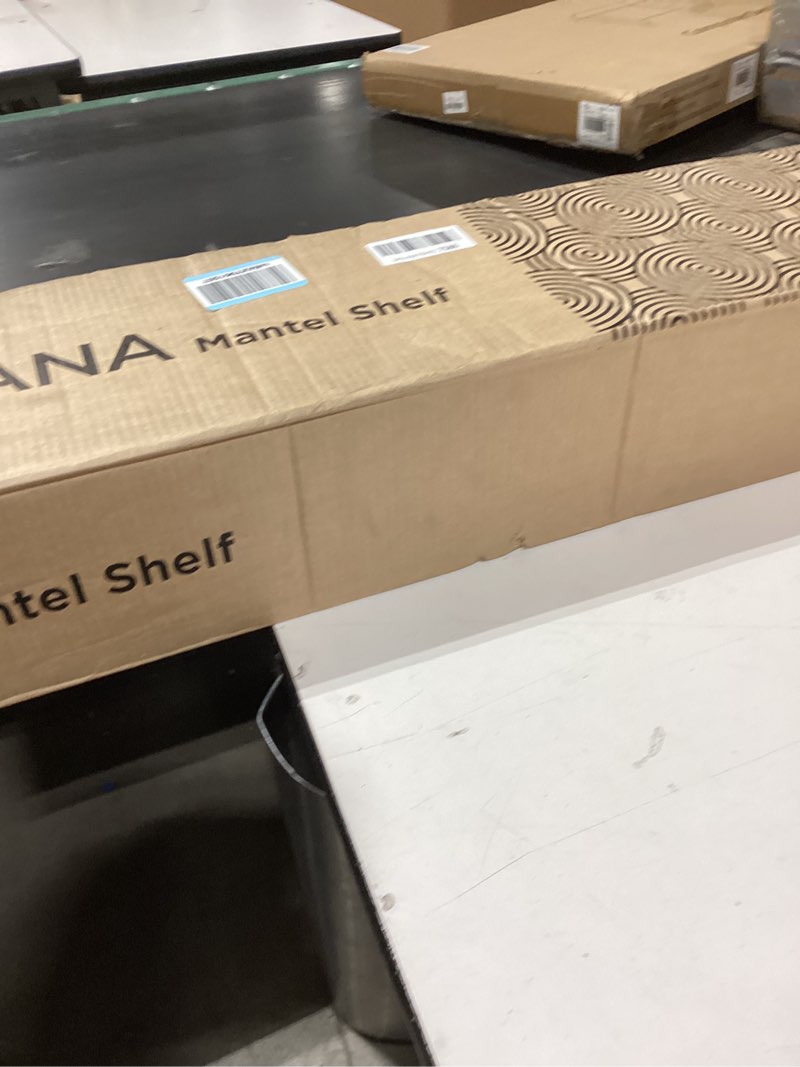 Condition photo showing New/Like New for Avana Floating Fireplace Mantel - Natural Wood Mantles for Over Fireplace - Handcrafted Mantel Farmhouse Floating Shelf - Mounted Fireplace Wood Mantle - 48 X 8 X 5 Inch - Rustic Natural 48 X 8 X 5 Rustic Natural