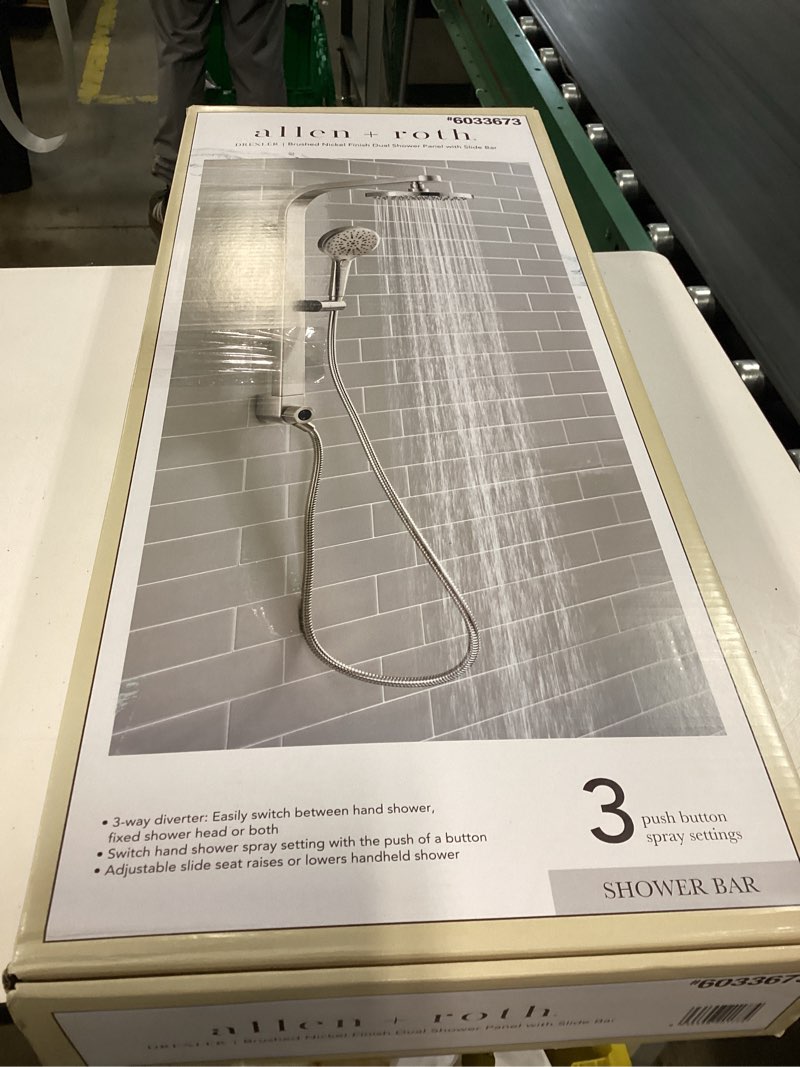 Condition photo showing Good Condition for allen + roth drexler brushed nickel dual shower panel system (item #6033673