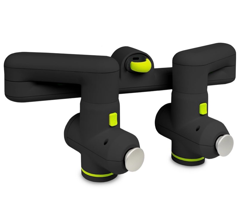 ProsourceFit Dual Pro Percussion Massage Gun, 6 Attachable Pieces for Deep Tissue Relief, Muscle Massager Gun with 4 Speed Levels, Adjustable Handles for Back Massage, and Quiet Portable Relief, Black