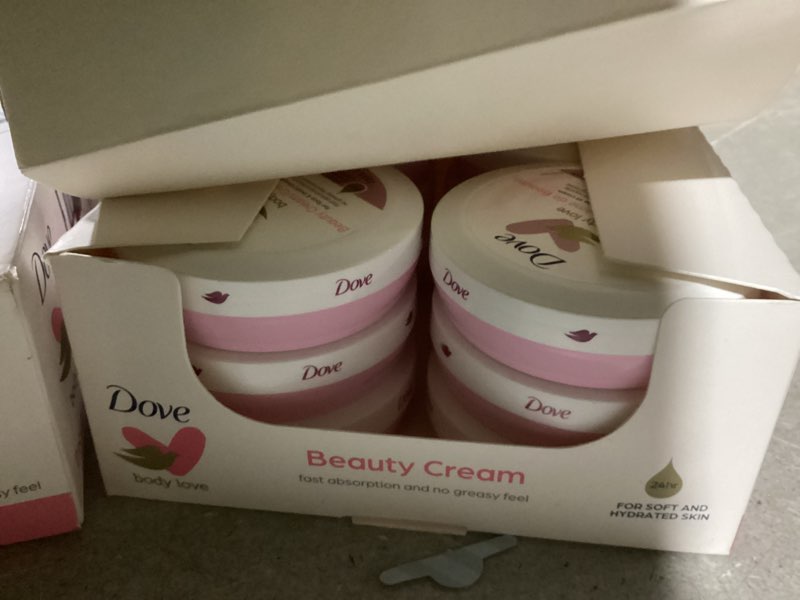 Condition photo showing Good Condition for Dove Lotion, Beauty Cream - Light, Fast-Absorbing Face and Body Cream for Normal to Dry Skin, 24-Hour Moisture, Travel Size, 2.53 Fl Oz. (Pack of 12) Unscented 2.53 Ounce (Pack of 12)