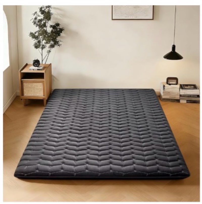premium foam 3.2" thick japanese futon floor mattress - queen size 60"x80" 100% high-density foam,comfortable sleeping pad,tatami mat for dorm,bedroom or guest room?boys girls dormitory pads(black)