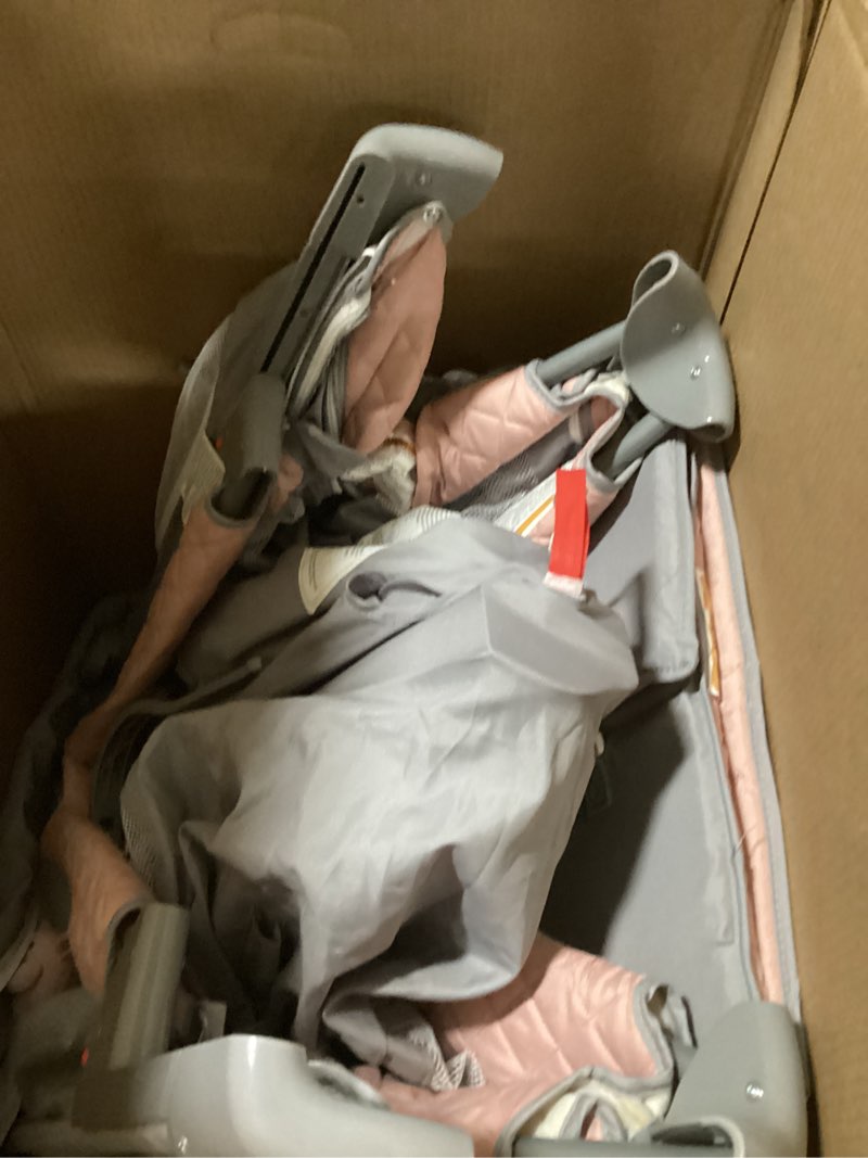 Condition photo showing As Is for ADOVEL Baby Bassinet Bedside Crib, Pack and Play with Mattress, Diaper Changer and Playards from Newborn to Toddles, Pink