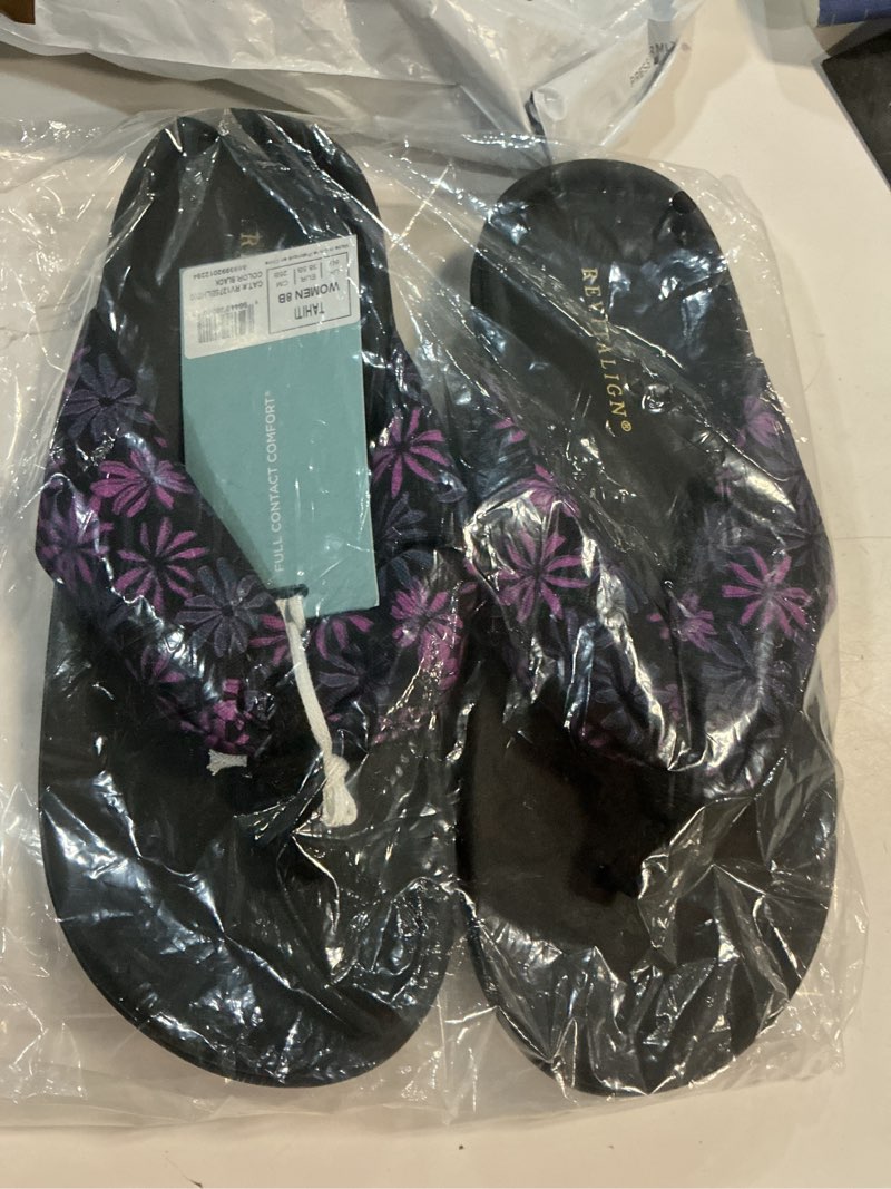 Condition photo showing New/Like New for REVITALIGN Women's Tahiti Flip-Flop 8 Black