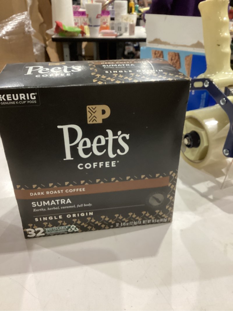 Condition photo showing New/Like New for Peet's Coffee, Dark Roast Single Serve Coffee Pods - Single Origin Sumatra 32 Count (1 Box of 32 Pods) Single Origin Sumatra 32 Count (Pack of 1)