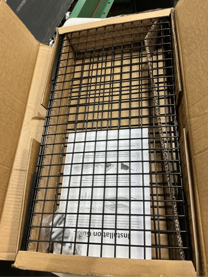 Condition photo showing Good Condition for walmann 2 pack garage wall shelf, 23.5" x 12" wall mounted storage shelves for garage, closet, laundry room, heavy duty wall shelving, holds up to 65 lbs(black)
