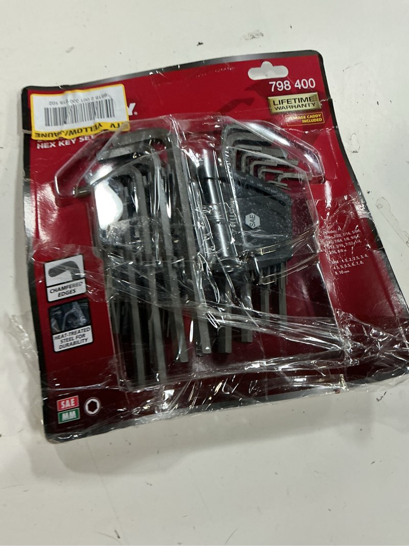 Condition photo showing As Is for husky long arm hex set, sae/mm (26-piece)