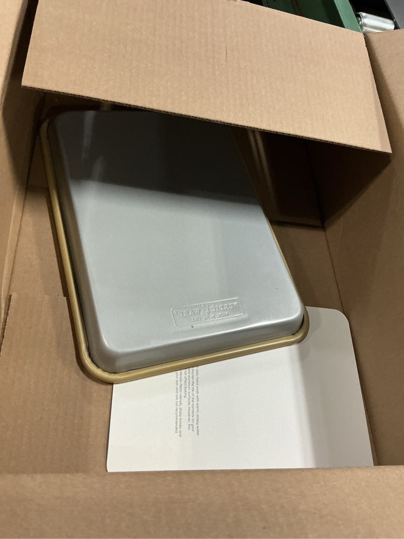 Condition photo showing As Is for nordic ware naturals nonstick half sheet and quarter sheet set 24 inches half and quarter sheet pack of 2