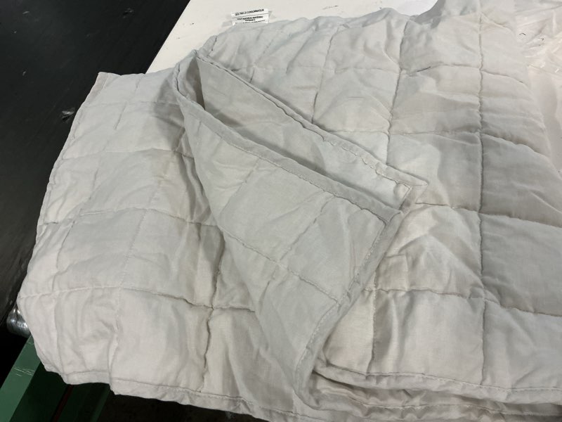 Condition photo showing As Is for quince pillowcase set of 2 european linen box , king/cal king, light grey
