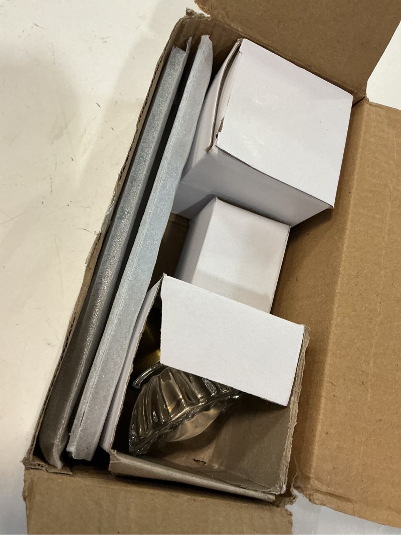 Condition photo showing New/Like New for upgraded mortise lock set for interior door, antique brass crystal glass door knobs with lock and skeleton key, old style door knobs reversible for left & right handed door interior mortise antique brass
