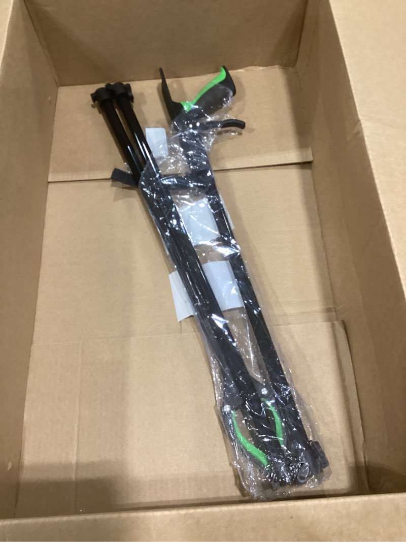 Condition photo showing As Is for extra long grabber reacher tool, 75" aluminum foldable reacher grabber, dual magnetic tip pickup grabber trash picker, strong grip aid for upper shelves, elderly, surgery recovery must have 75"green