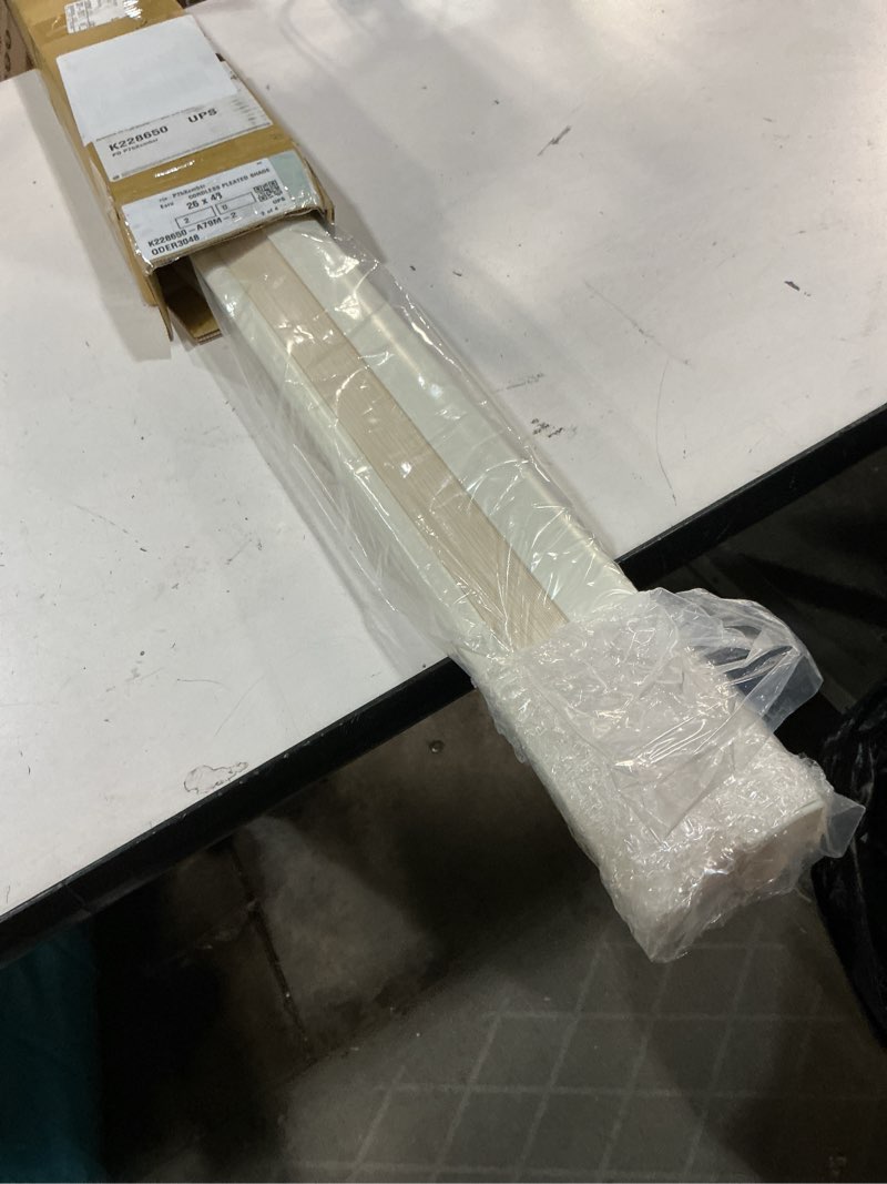 Condition photo showing Good Condition for blindsavenue cordless cellular honeycomb shade, light filtering blinds for indoor window, thermal insulation shades for home, noise reduction, color: sticks & stones, size: 26\" w x 48\" h sticks & stones 26\"w x 48\"h