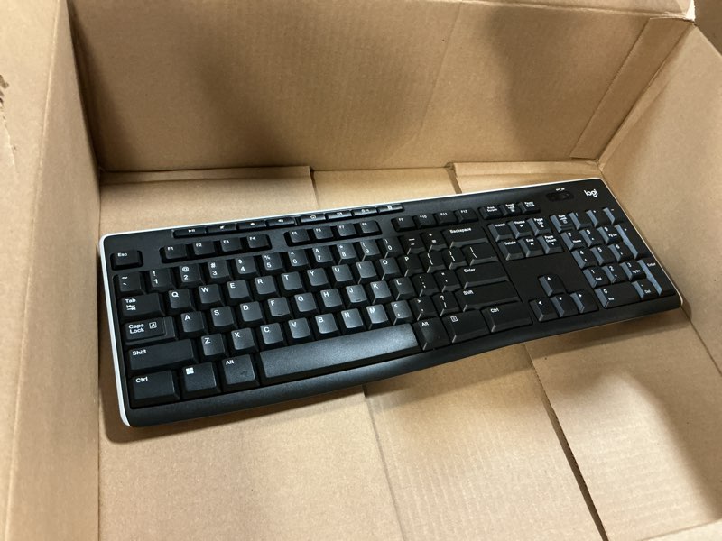 Condition photo showing As Is for Logitech MK270 Wireless Keyboard and Mouse Combo for Windows, 2.4 GHz, 8 Multimedia Keys, PC, Laptop, Wireless Keyboard Compact Mouse Combo - Black Black 1 Pack Combo