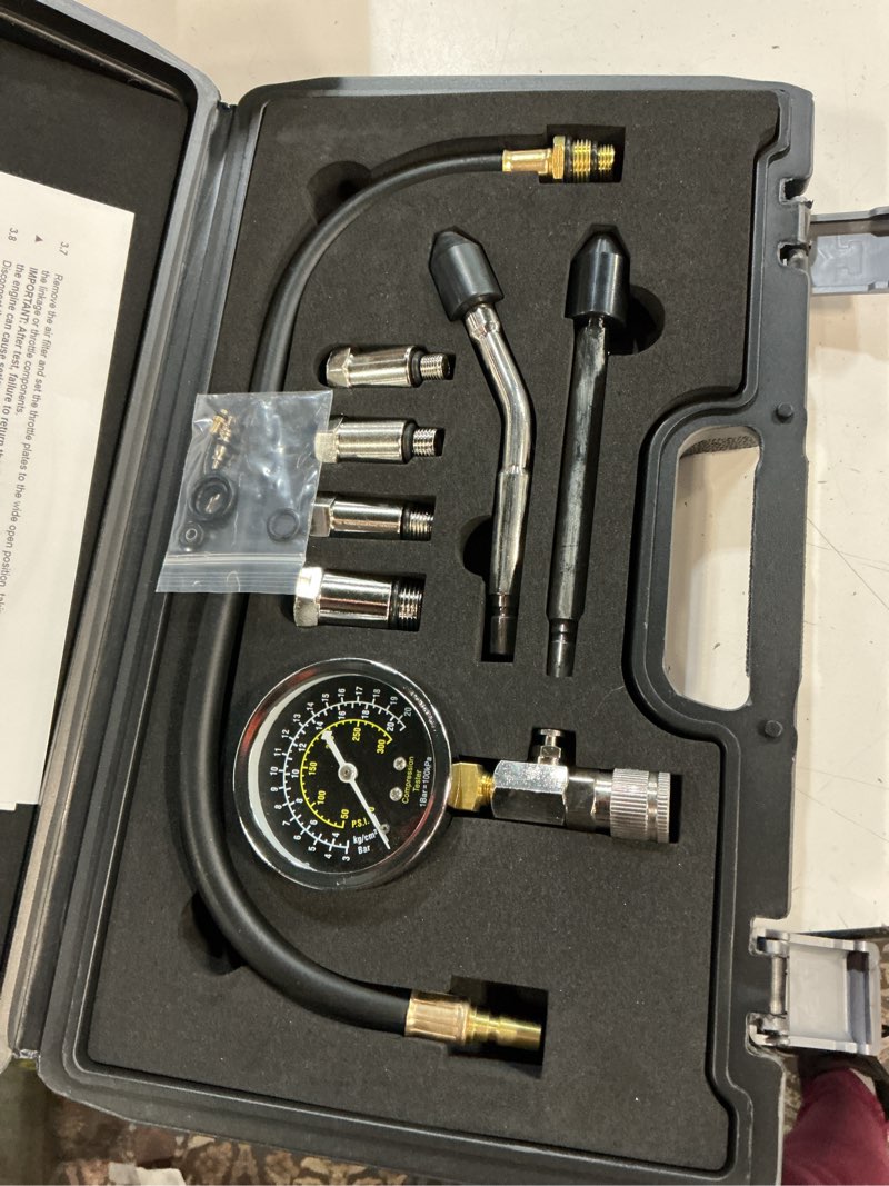 Condition photo showing New/Like New for betooll 8pcs petrol engine cylinder compression tester kit automotive tool gauge premium