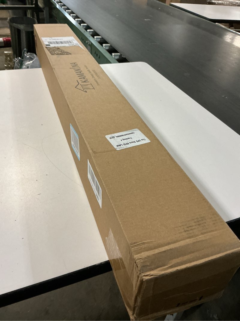 Condition photo showing New/Like New for KAMANINA Double Curtain Rod 72 to 144 Inches(6-12 Feet) Champagne Gold Curtain Rods for Windows 66 to 120 Inches, 7/8 Inch Heavy Duty Drapery Rod with Crackle Glass Finials Champagne Gold 72-144"(7/8 inch)