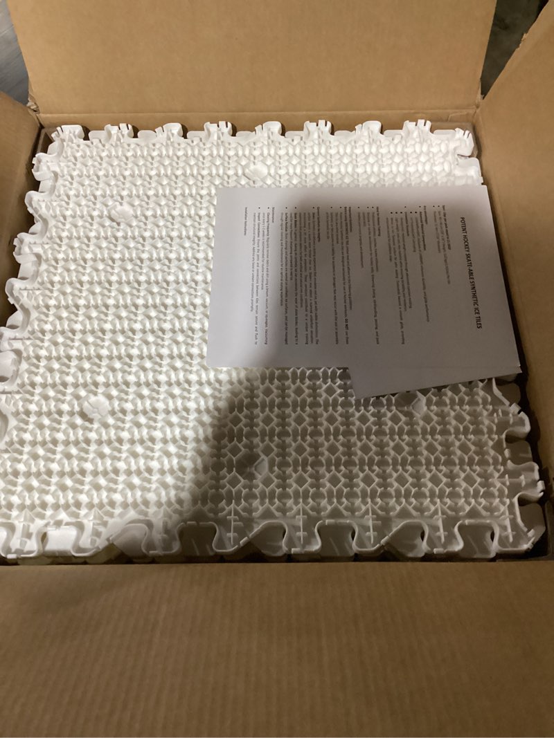 Condition photo showing New/Like New for potent skateable synthetic ice hockey tiles (10 pcs per box, 21.6 sqft) 1 box (21.6 sqft)