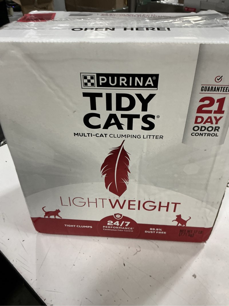 Condition photo showing New/Like New for purina tidy cats lightweight 24/7 performance odor control, multi-cat, clumping, 99.9 percent dust free cat litter - 17 lb. box 17 pound (pack of 1)