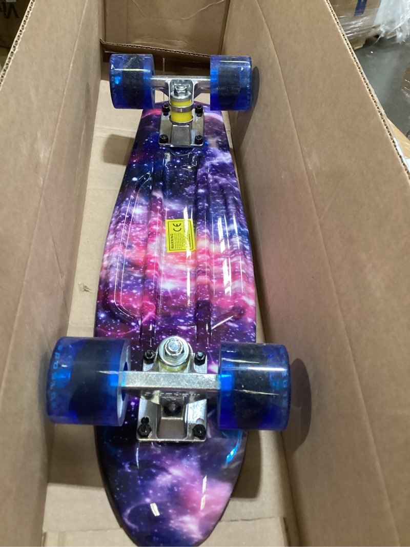 Condition photo showing As Is for gieeu skateboards with colorful flashing wheels for beginners, kids, teens, adults, complete standard skate boards 9 layer