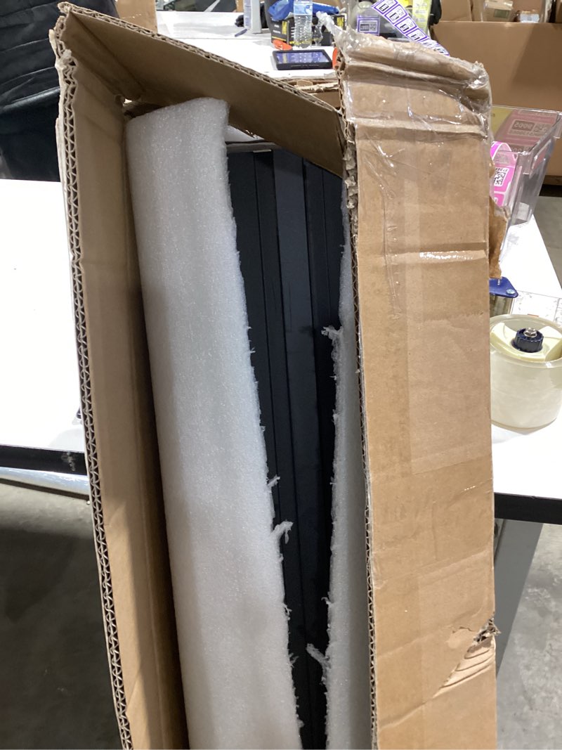 Condition photo showing Good Condition for ritollo 18pack wpc wainscoting panels, 48.2 x 6.2 inches 3d accent slat wall panels for interior wall decor, fluted wood paneling for living room, tv background, office, bedroom(matte black) 48.2*6.2in matte black