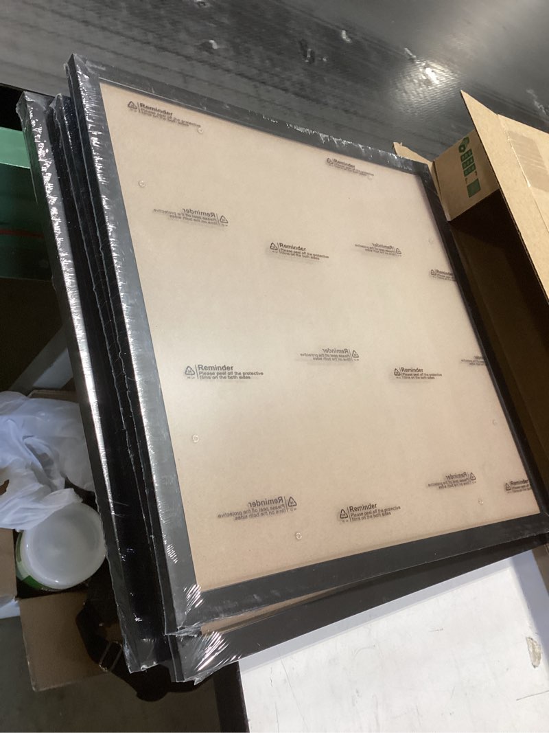 Condition photo showing Good Condition for 16x16 Picture Frame 3 Pack - Black Poster Frame Display Pictures 12x12 with Mat or 16 x 16 Without Mat for Wall Hanging Horizontal and Vertical Black 16x16(3PK)