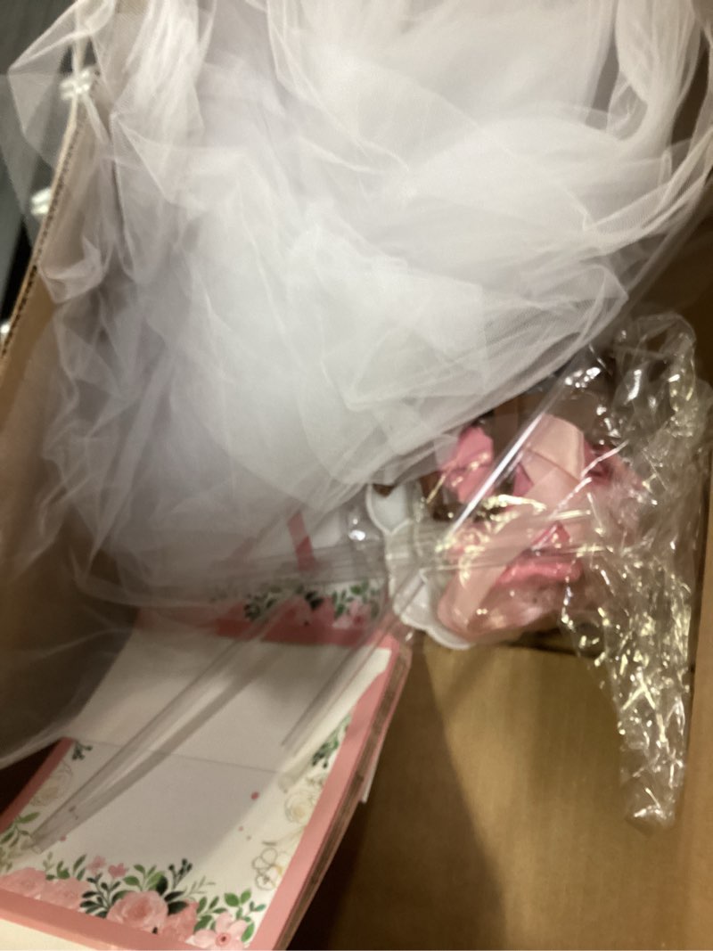 Condition photo showing Good Condition for 6 Set Pink Brown bear Tulle Tutu Balloon with Letter Boxes Baby Shower Table Centerpieces Decor for Gender Reveal 24'' Balloons White Tulle Cover with Stand, Boxes for Girl Boy Wedding Birthday Party