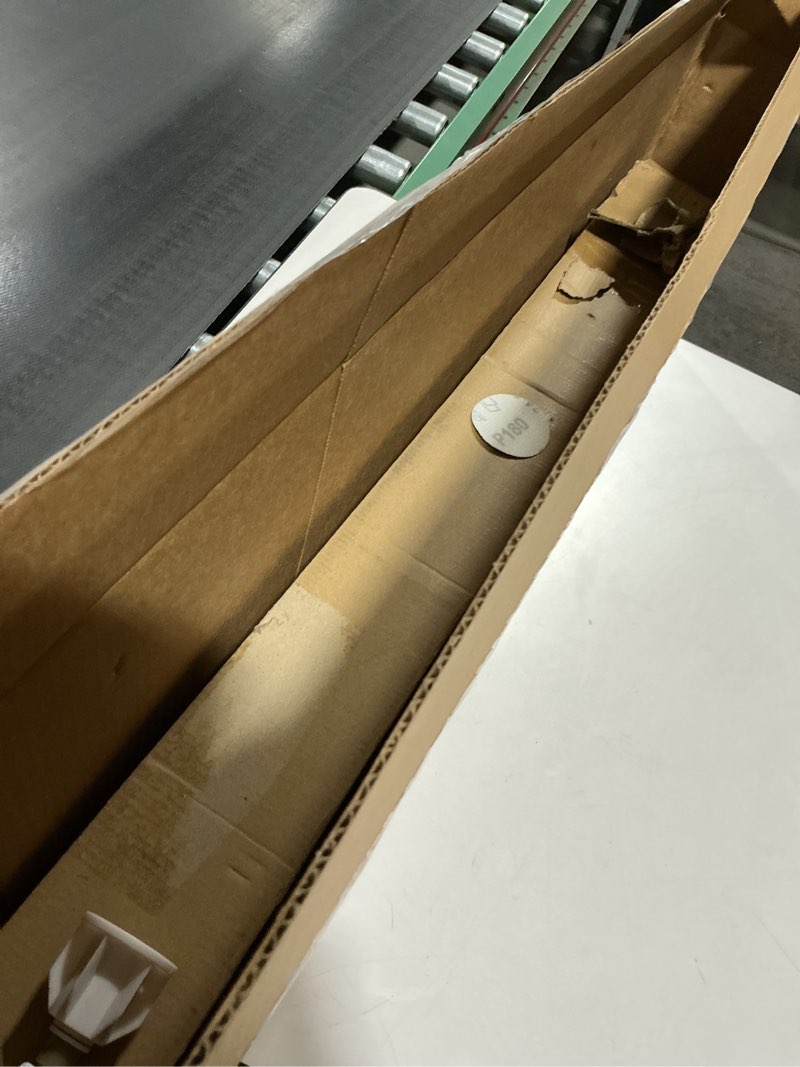 Condition photo showing As Is for Joydeco 100% Blackout Roller Shades (Pro), Free-Stop Cordless Blinds for Windows, UV Protection, Natural Woven Blinds for Home and Office, Light-Proof Aluminum Cover (34" W x 75" H, White) White 34"W x 75"H
