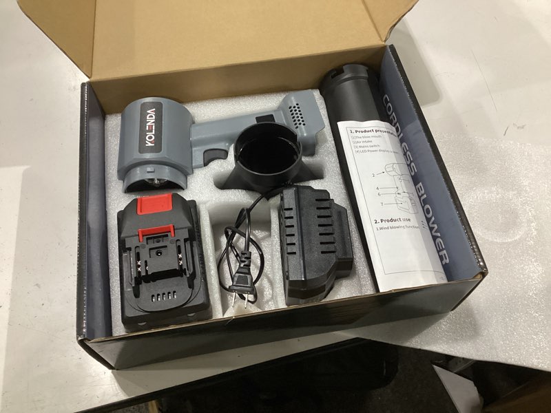 Condition photo showing Good Condition for handheld cordless lightweight powerful car dryer air blower with 1800g & 335mph powerful, air duster electric leaf blower cleaning dryer turbo for patio cleaning, lawn care and car drying gray