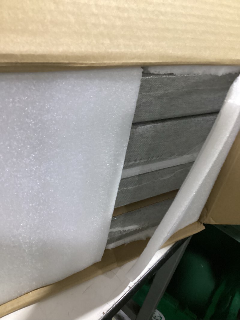 Condition photo showing New/Like New for umiacoustics 4 pcs acoustic panels, 2“ thick 23.6" x 11.8" fiberglass sound absorbing panels, soundproof panels for studios, office, home theater. charcoal grey