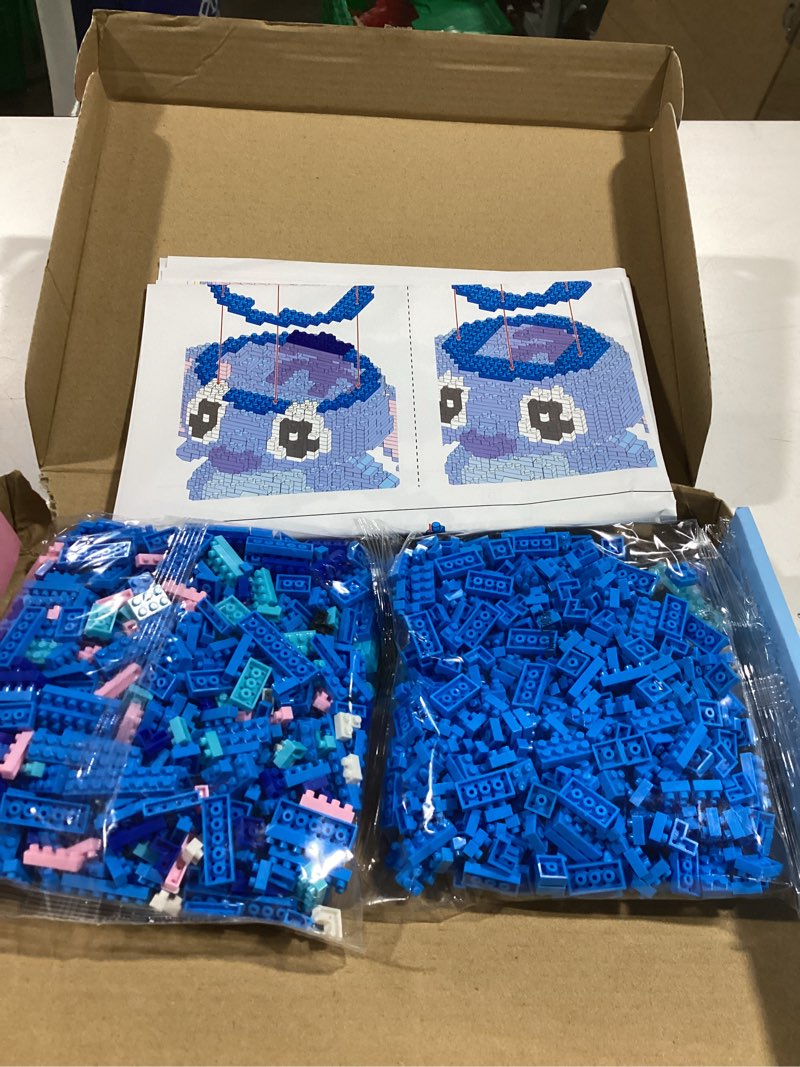 Condition photo showing Good Condition for Building Bricks 1700+ Pieces Set - Classic Cartoon Characters Building Blocks - Mini Building Block for Boys Girls & Adults (Blue)