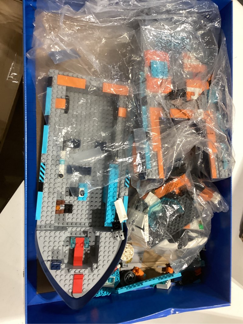 Condition photo showing Good Condition for LEGO City Arctic Explorer Ship 60368 Building Toy Set, Fun Toy Gift for 7 Year Old Boys and Girls, with a Floatable Boat, Helicopter, Dinghy, ROV Sub, Viking Shipwreck, 7 Minifigures and an Orca Standard Packaging