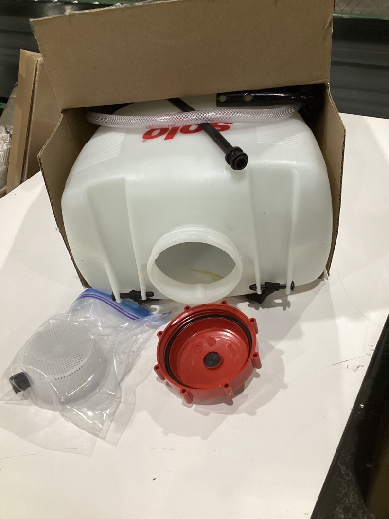 Condition photo showing As Is for (used, incomplete parts)solo 425 4-gallon piston backpack sprayer, wide pressure range up to 90 psi