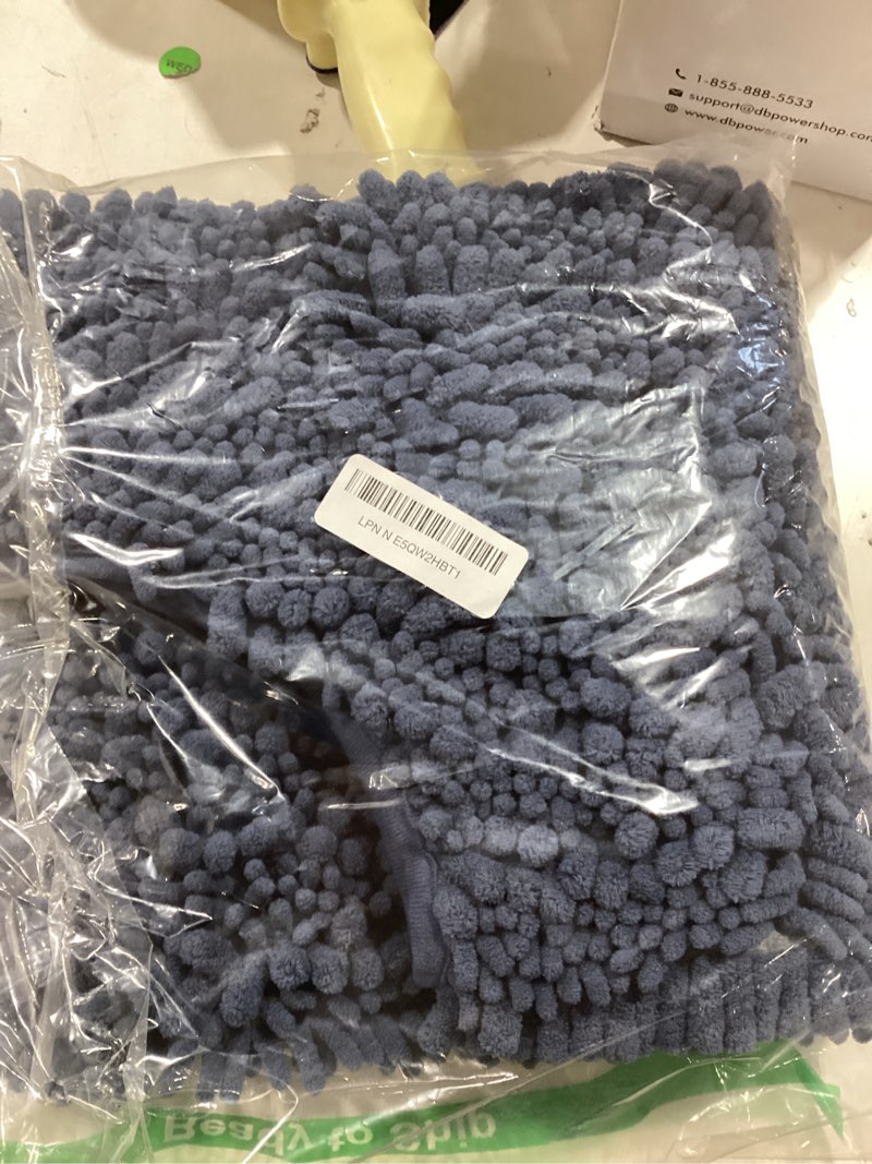Condition photo showing New/Like New for yimobra toilet rug u shaped washable 24x20 inch - ultra soft absorbent chenille bath rugs for toilet, quick dry & machine washable, non slip contour bathroom mat, denim blue 24" x 20" denim blue