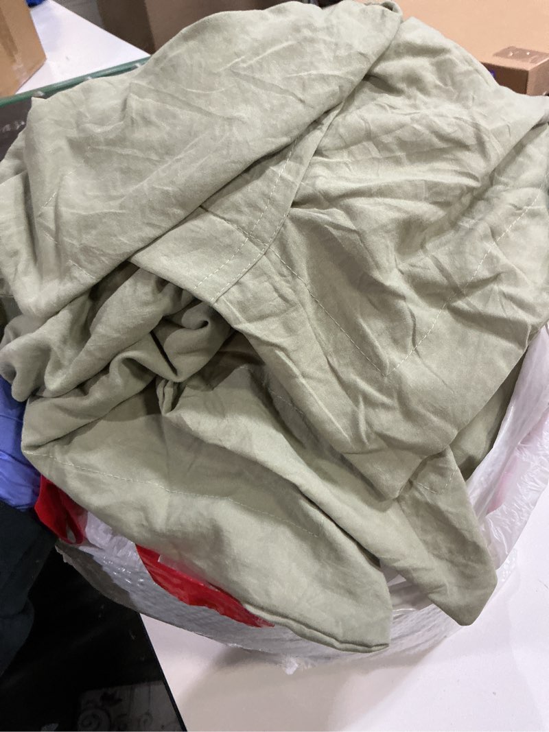 Condition photo showing As Is for WRENSONGE Full Size Comforter Set- 7 Pieces Sage Green Bed in a Bag Full Size Comforter with Fitted Sheet, Flat Sheet, 2 Pillow Shams, 2 Pillowcases, Warm Bedding Sets for All Season Sage Green Full(80"*90")