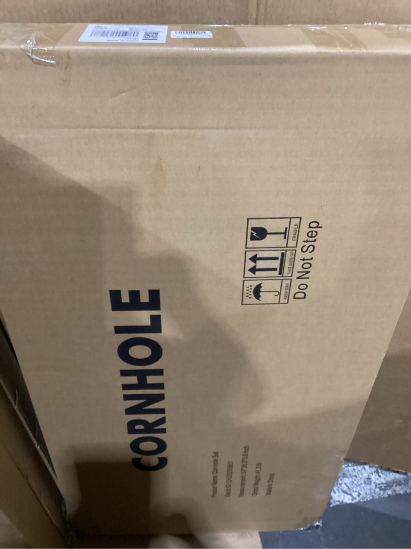 Condition photo showing New/Like New for Christmas Cornhole Board Set for Family Games – Regulation Size (4x2ft) Solid Wood, All-Weather Bags & Case. The Ultimate Outdoor/Indoor Corn Hole Games for Holiday Gatherings & Tailgate Fun