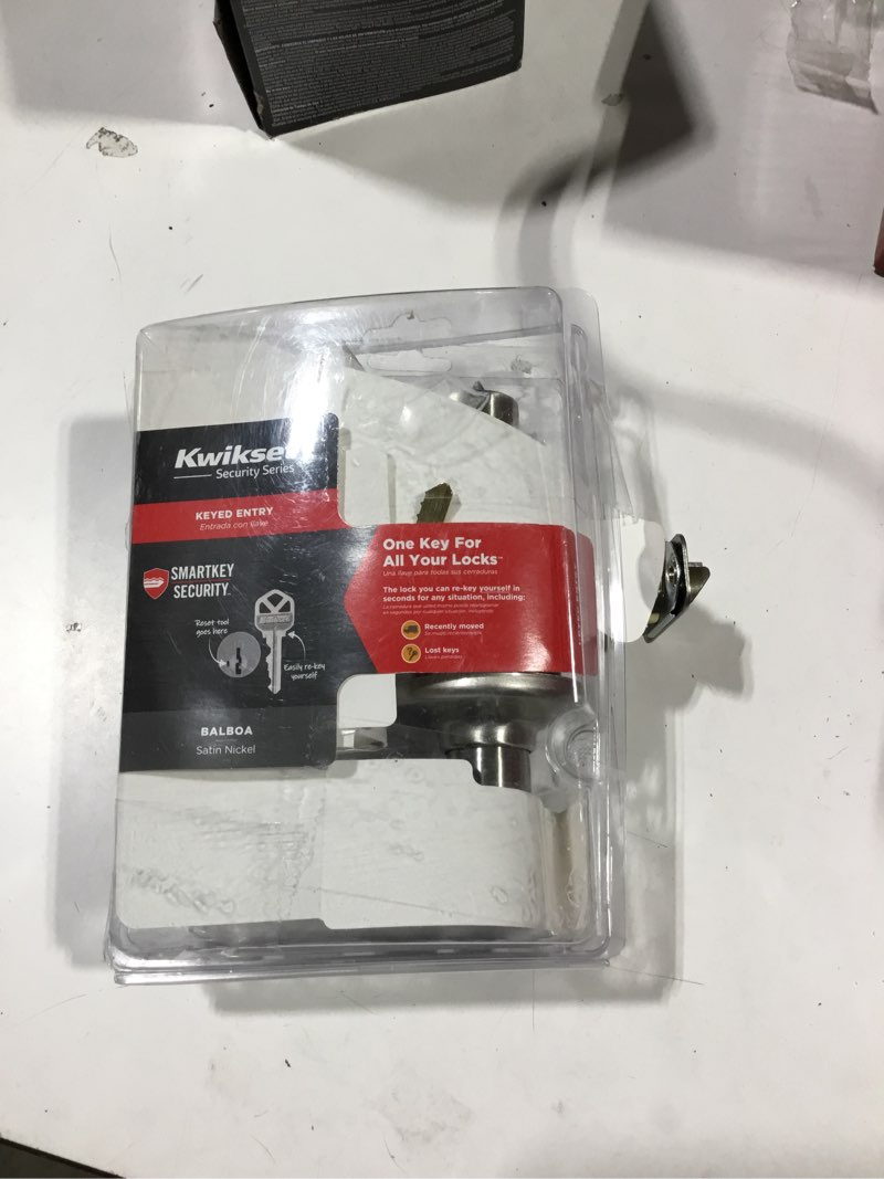 Condition photo showing As Is for Kwikset 405BL 15 SMT CP K6 V2 Balboa Keyed Entry Lever  Satin Nickel - Quantity 1