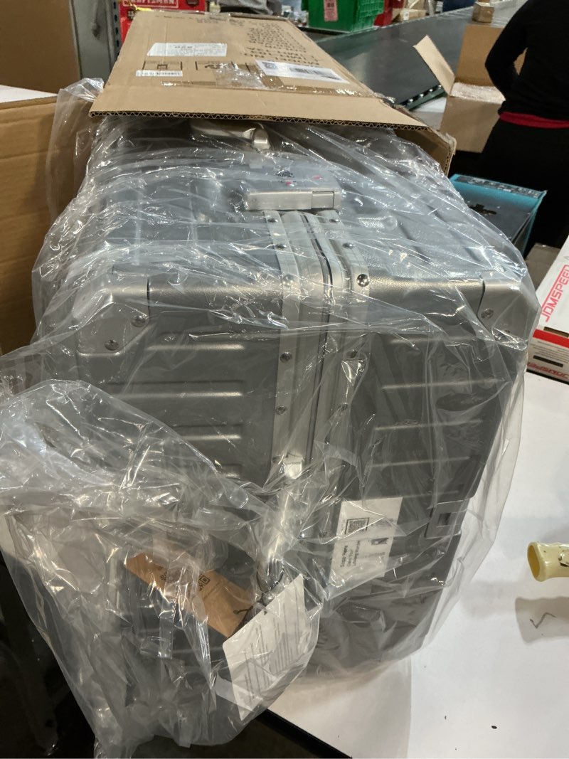 Condition photo showing Good Condition for HotWay PC Hard Shell Checked Suitcase with Aluminum Frame, Luggage with Cup Holder and USB Port, Zipperless Luggage for Business Travel (Silver, Checked In 26Inch) Silver Checked in 26inch