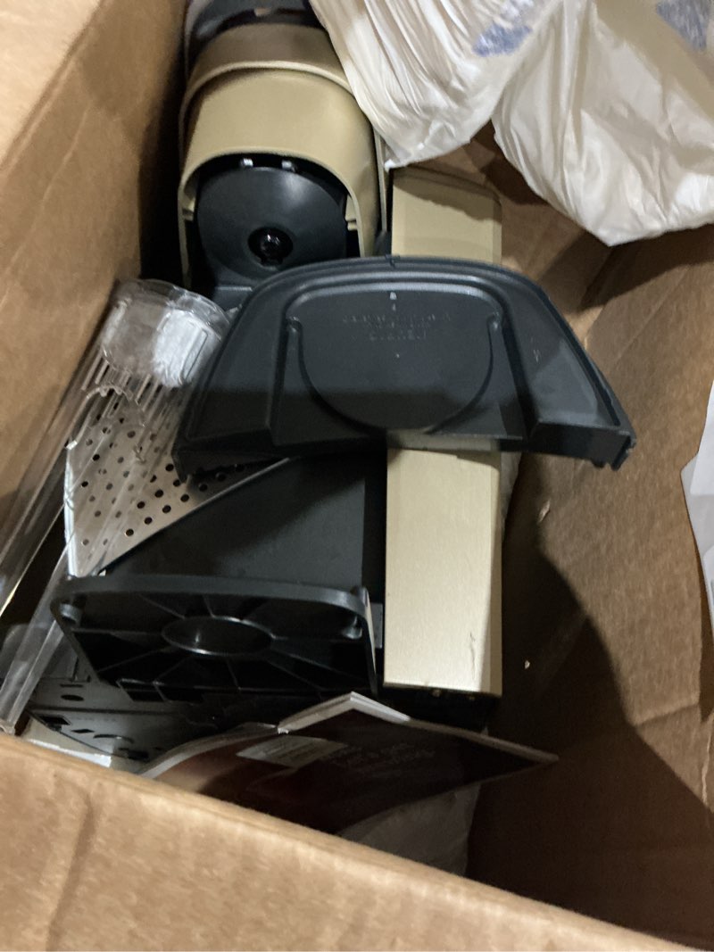 Condition photo showing As Is for keurig k-elite single serve k-cup pod coffee maker, with strength and temperature control, iced coffee capability, 8 to 12oz brew size, programmable, brushed gold