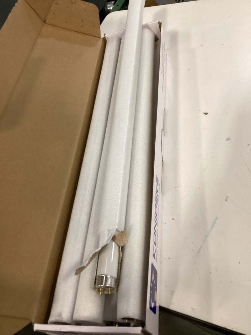 Condition photo showing Good Condition for 8 pack 24 inch f17t8/841 17 watts light bulb, 2 foot straight fluorescent tube t8 tube light, 4100k cool white 1400 lumen g13 medium bi-pin cap 8 count 17w-8pcs-cool white