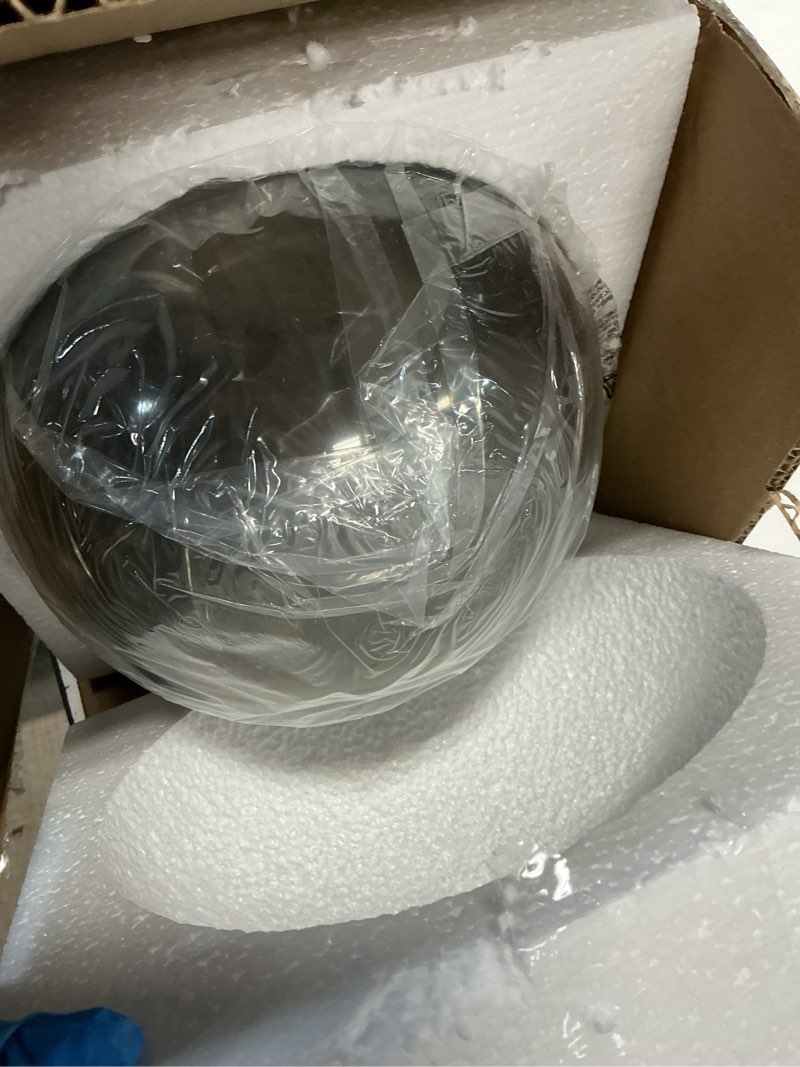 Condition photo showing New/Like New for 7.8 inch ball table lamp with glass shade stylish ball light lamp for bedroom living room and bookshelf modern design perfect for home decor, without bulb (grey flower) grey flower 8 inch