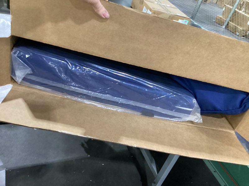 Condition photo showing New/Like New for Outdoor Chair Cushions 24x24 Inch, Waterproof Fade Resistant Deep Seat and Backrest Cushion Set for Patio Furniture, Navy, 1 Set 1P / 24"x24" + 24"x22" Navy